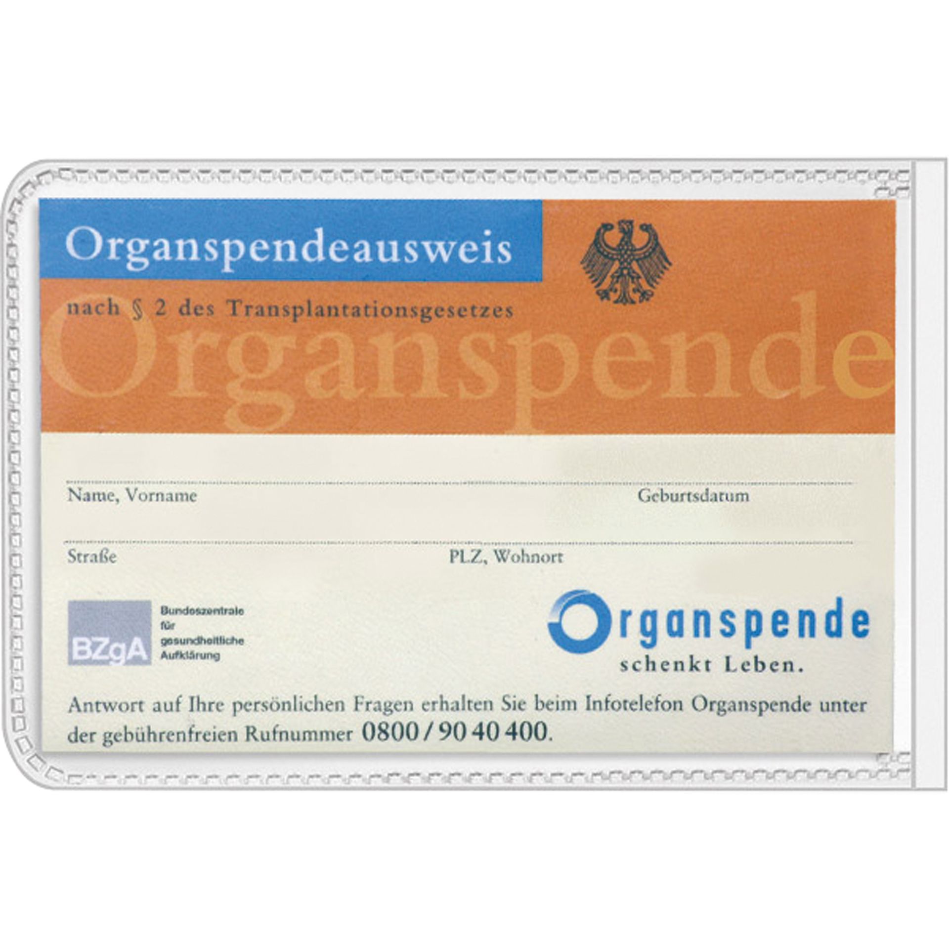 Ausweishülle 57x84mm PP transparent