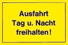 Verbotsschild 400x250mm Ausfahrt Tag u. Nacht fre