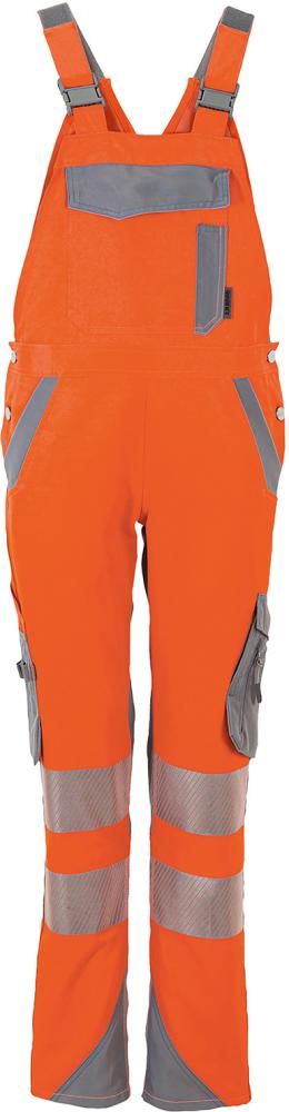 Norit Warnschutz, Damen Latzhose, orange/zink, 36