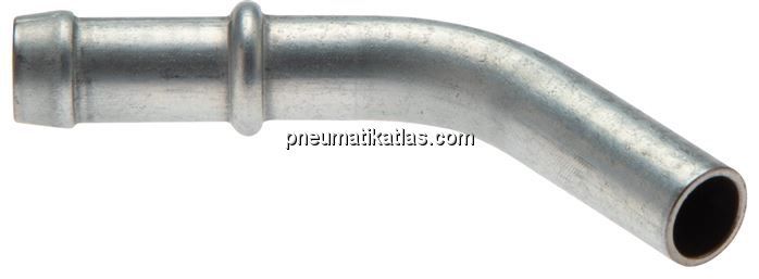 45°-Schlauchnippel Rohr 4, Schl. 3 - 4mm, Stahl verzinkt