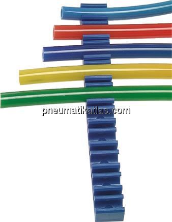 Schlauchklemmleiste, blau 10-fach für 4 - 5mm Schlauch