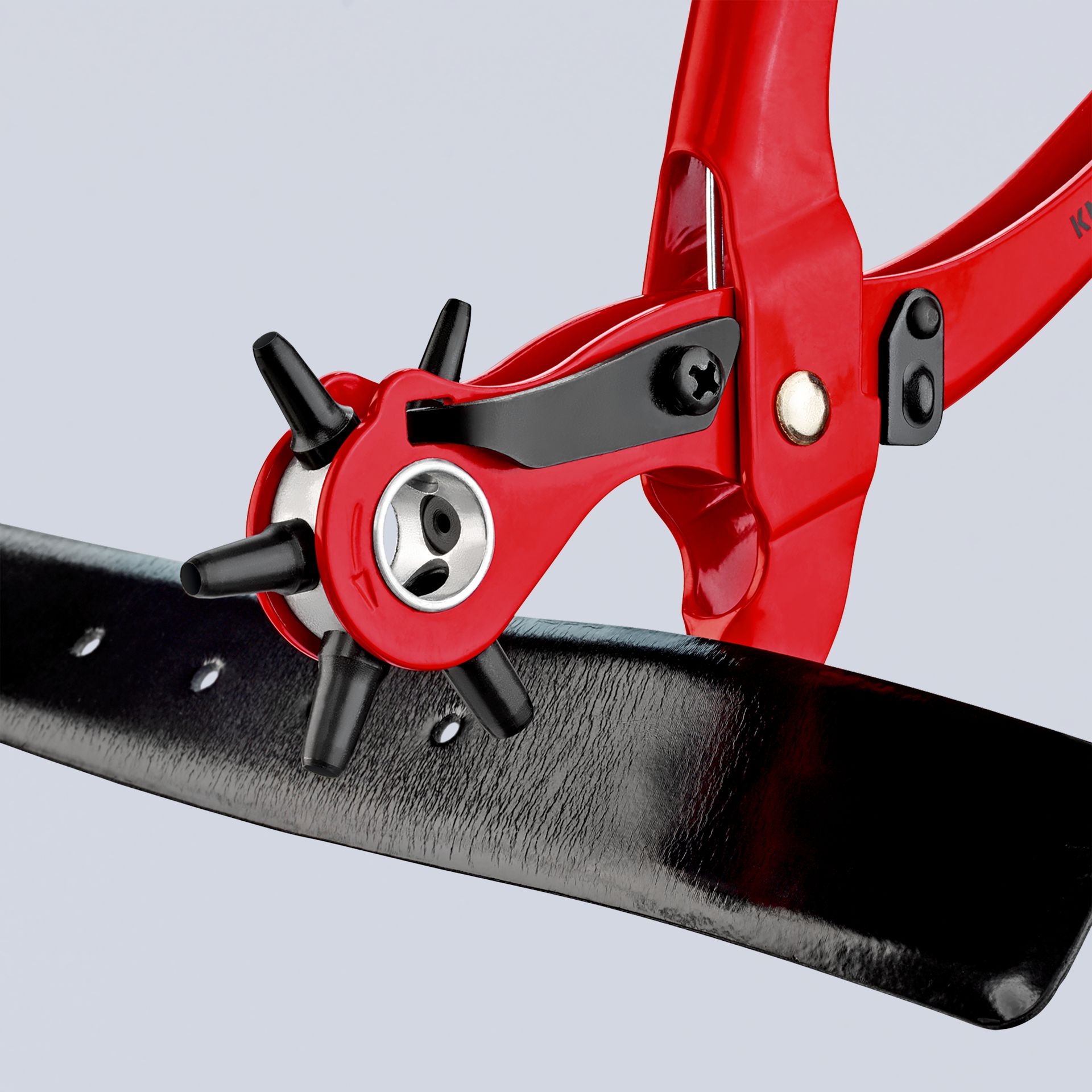 KNIPEX Revolverlochzange rot pulverbeschichtet 220 mm