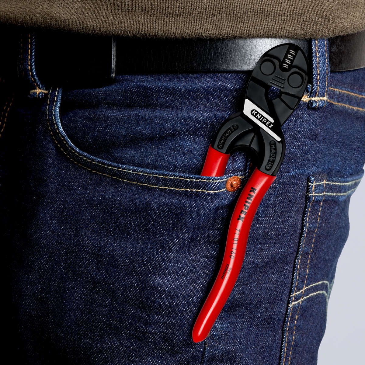 KNIPEX 71 01 160 CoBolt® S Kompakt-Bolzenschneider mit Kunststoff überzogen schwarz atramentiert 160 mm