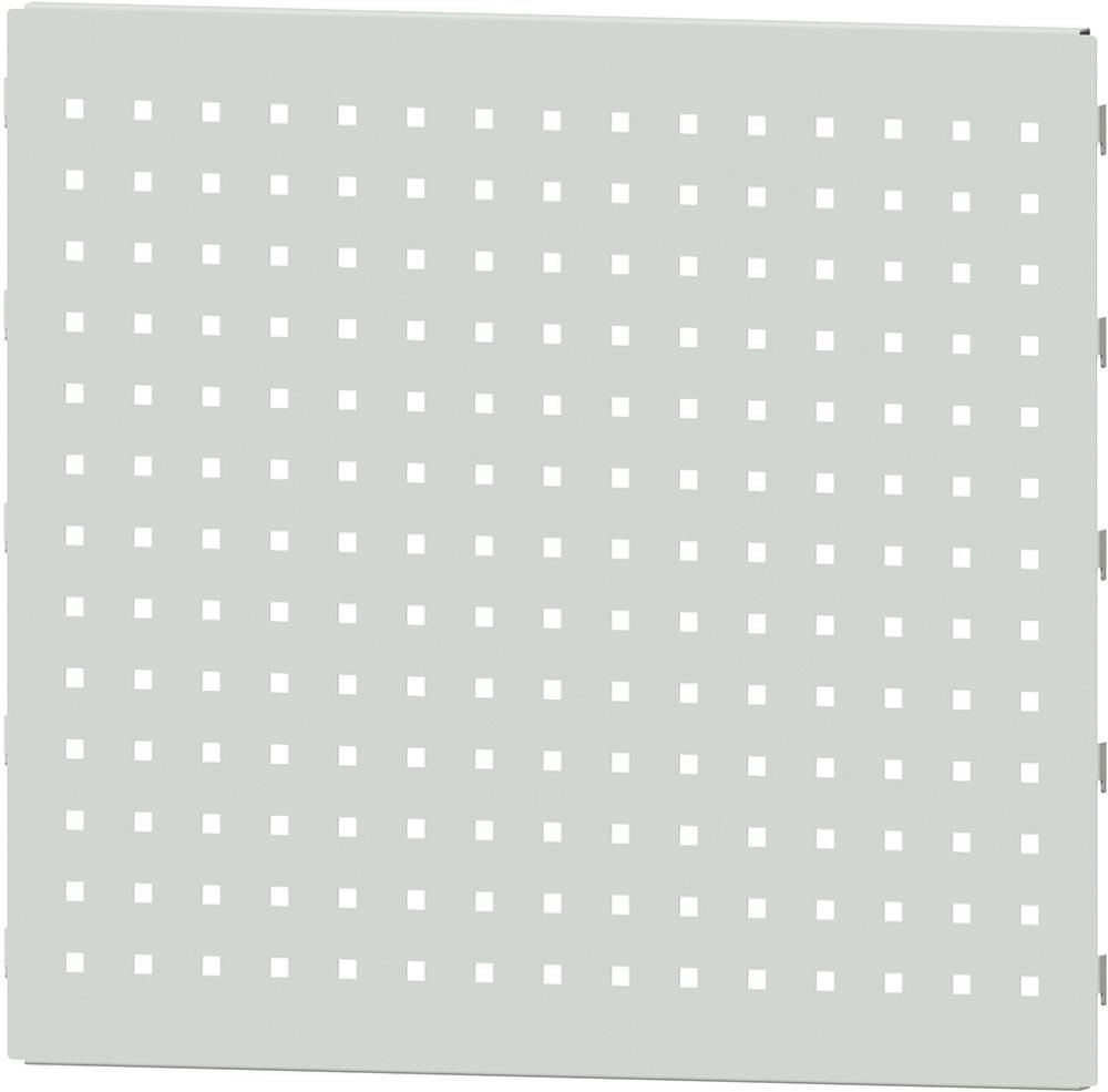 Lochblechwand B612xH566mm RAL 7035 für Vertikalauszug