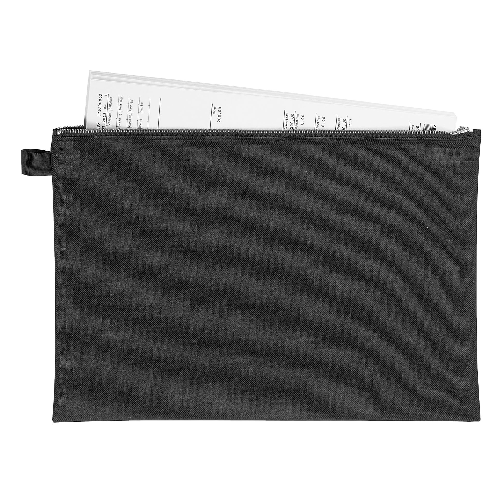 Banktasche DIN A4 Reißverschl. Textil schwarz