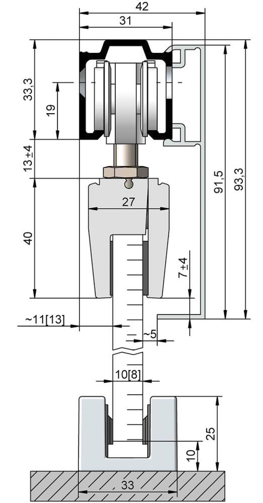 Blende z. Klipsen für Glastüren, 1700, EV1