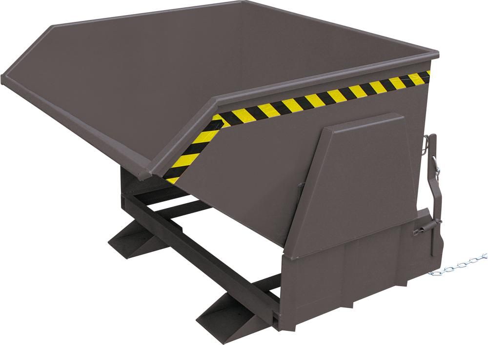 Kippbehälter 2000 l B1890xT1700xH1280 mm RAL7016,Tragkraft 3500kg m.geschützten Abrollkufen