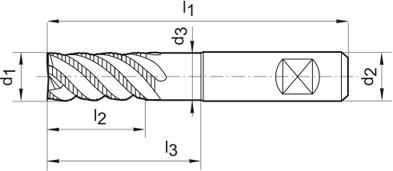 Schruppfräser VHM 10mm Z4 AlTiN HB Typ HR Werksnorm FORMAT