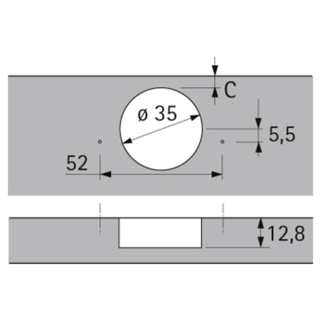 HETTICH Intermat 9944 TH 42, Kröpfung 10 mm