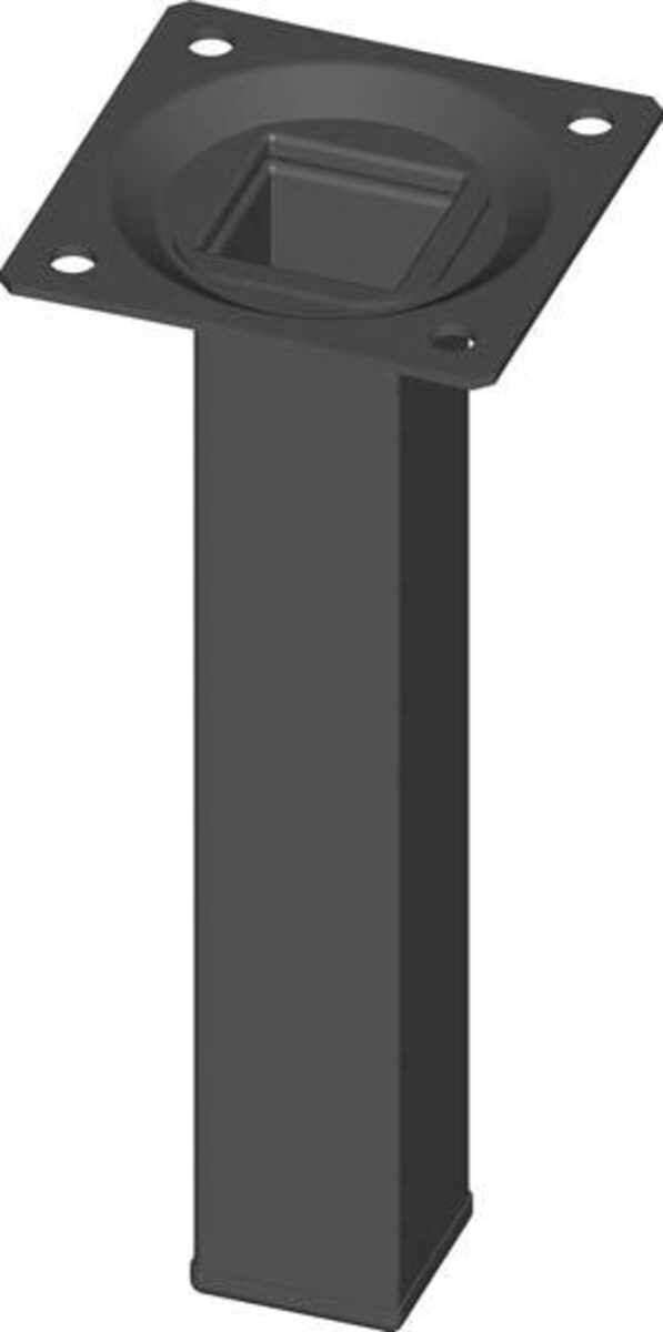 Stahlrohrmöbelfüsse schwarz 150mm eckig