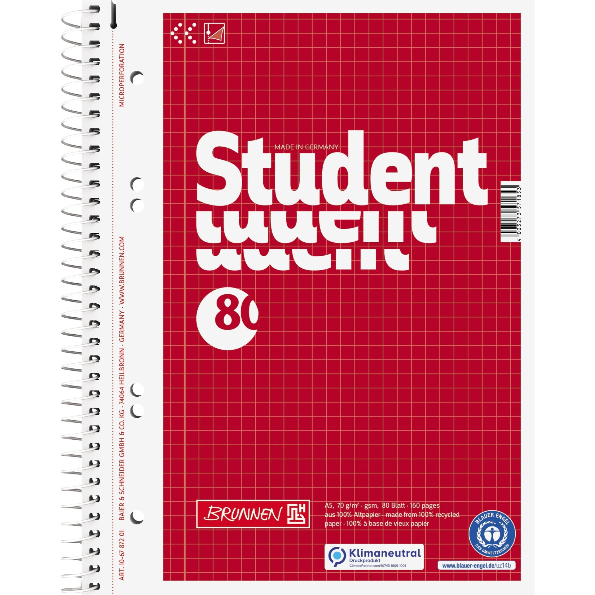 Collegeblock DIN A5 80Blatt kariert