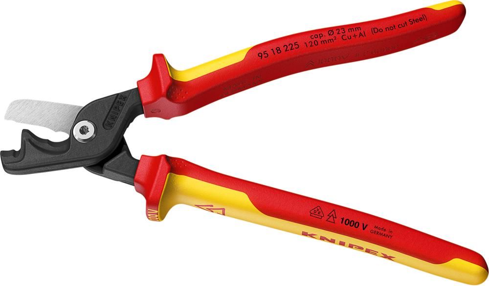 Kabelschere VDE mit Mehrkomponenten-Griffen 225mm schlanke Kopfform KNIPEX