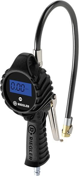 Hand-Reifenfüllmesser mitMomentstecker, digital, ungeeicht, Manom. Ø80mm, 0-12 bar/175psi, RIEGLER