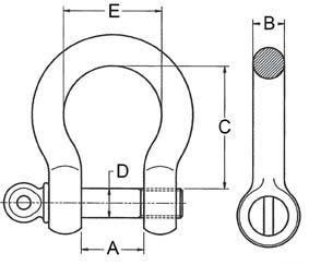 Schäkel geschweift 3/16Z TK 0,33t