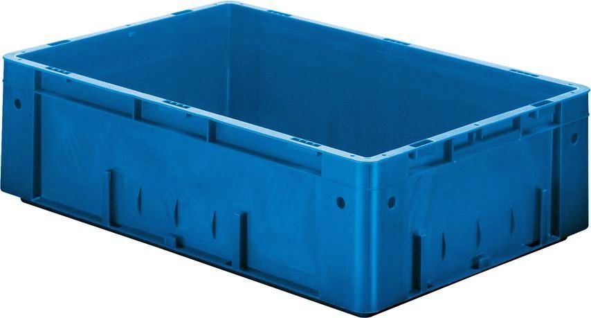 Transport-Stapelkasten B600xT400xH175 mm blau Auflast 700kg ohne Griffloch LA-KA-PE