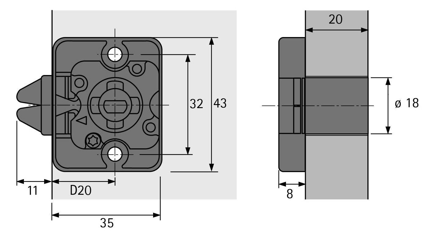 HETTICH Zylinderrolljalousiefallenschloss Z23