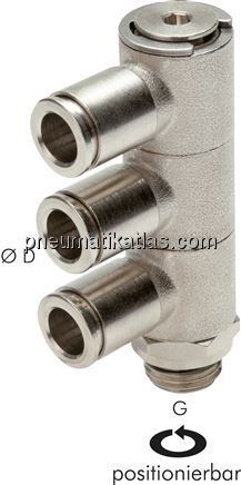 Steck-Mehrfachverteiler, 3-fach G 1/8"-4mm, IQS-MSV (Standard)