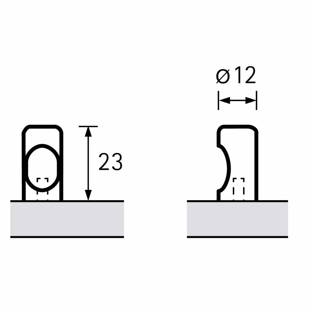 Möbelknopf Almus 12X23 mm Edelstahl Optik