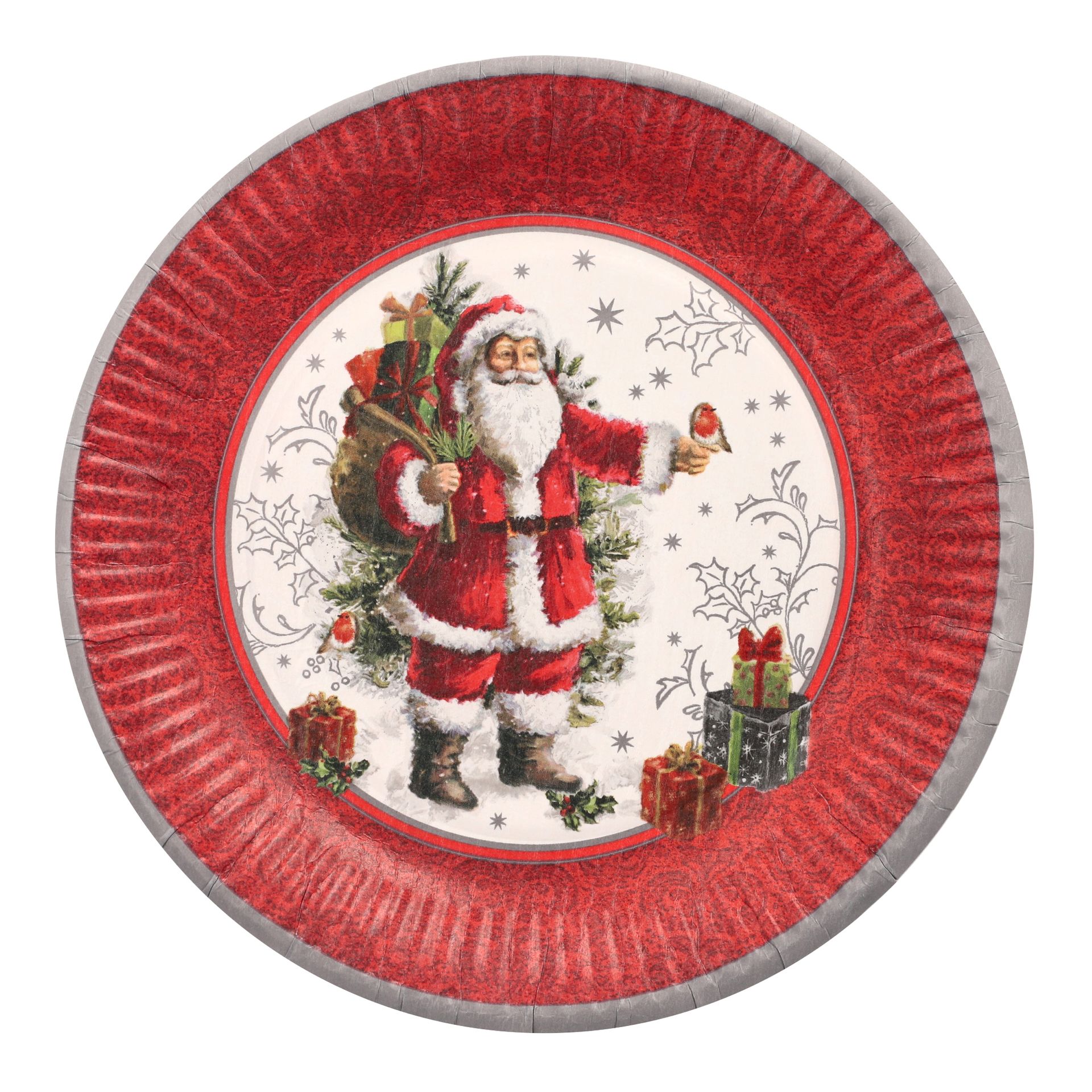 Teller HoHoHo rund 23cm bo 10St