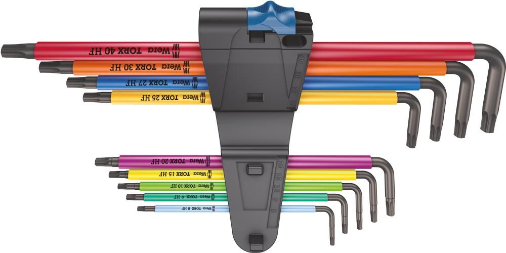 Winkelschraubendreher- Satz lang 9-teilig T8-T40 Halfefunktion Color Wera