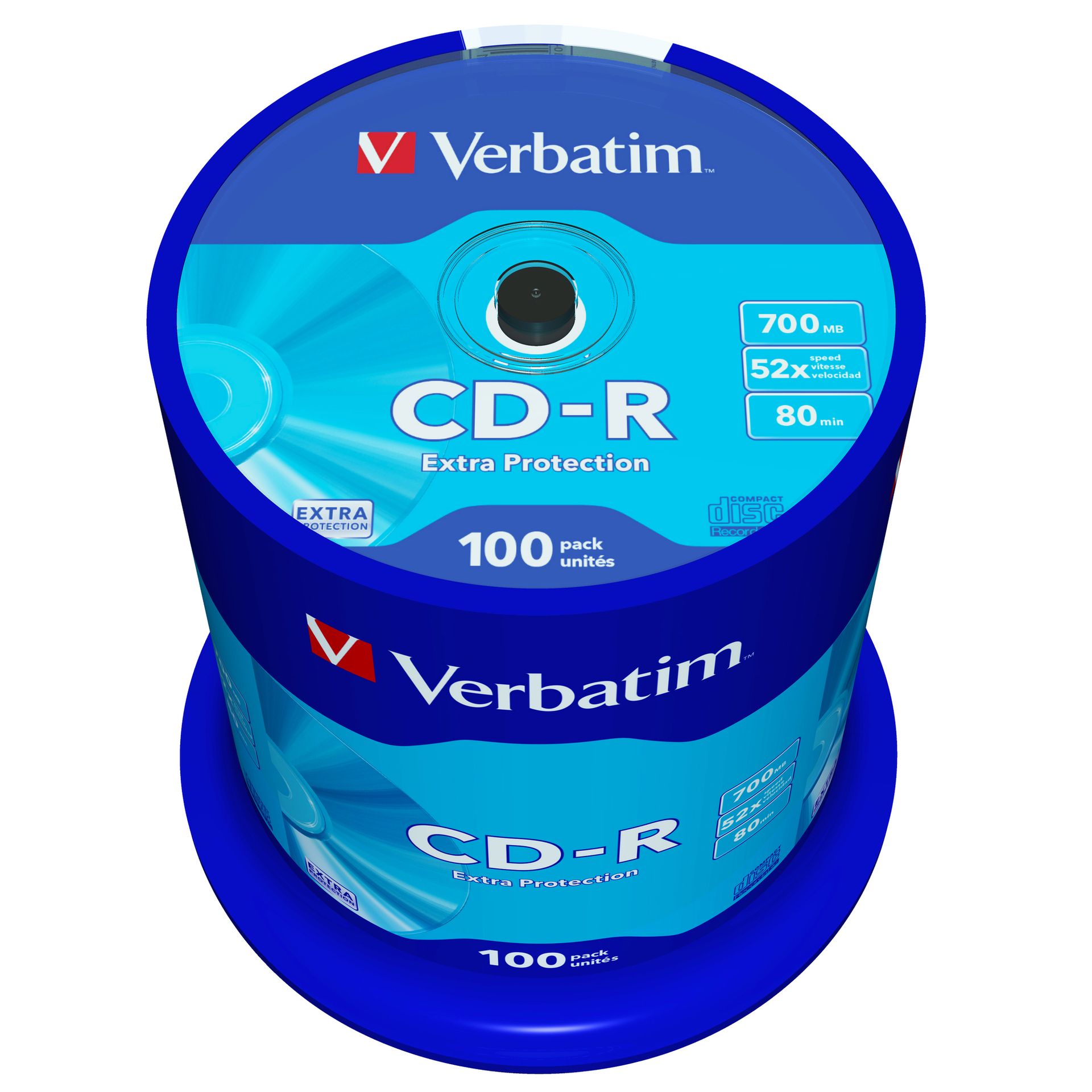 CD-R 52x 700MB 80Min. Spindel 100 St./Pack.