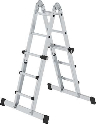 Alu-Teleskopleiter 4x3 Sprossen Arbeitshöhe als Anlege leiter ca. 3,05-4,20 m