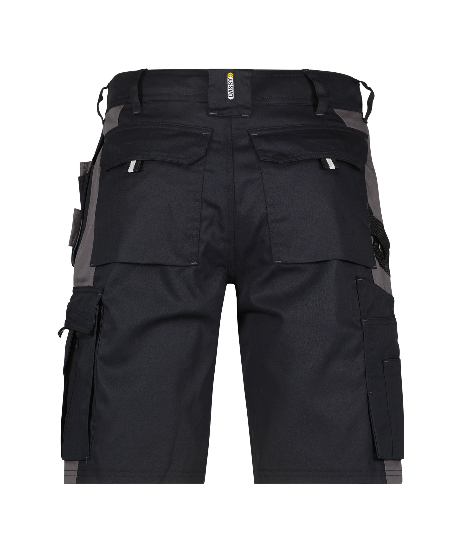 DASSY® Monza - Zweifarbige Arbeitsshorts mit Holstertaschen - schwarz/zementgrau, Gr. 42