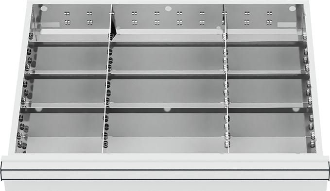 Schubladeneinteilung Metalleinteilung BLH 75 mm Innenmaß 600x450 mm