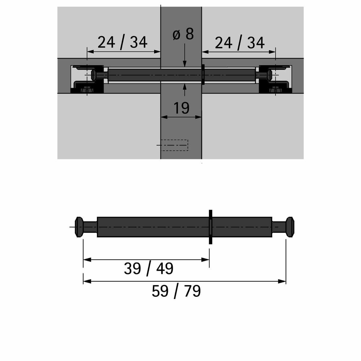 Doppeldübel Du853 49/30mm