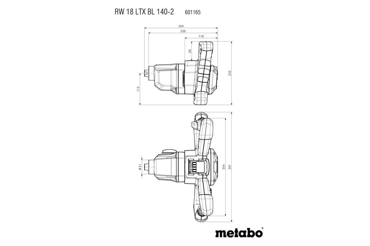 Akku-Ruehrwerk RW18 LTX BL 140-2 Metabo ohne Akku ohne Ladegerät Karton