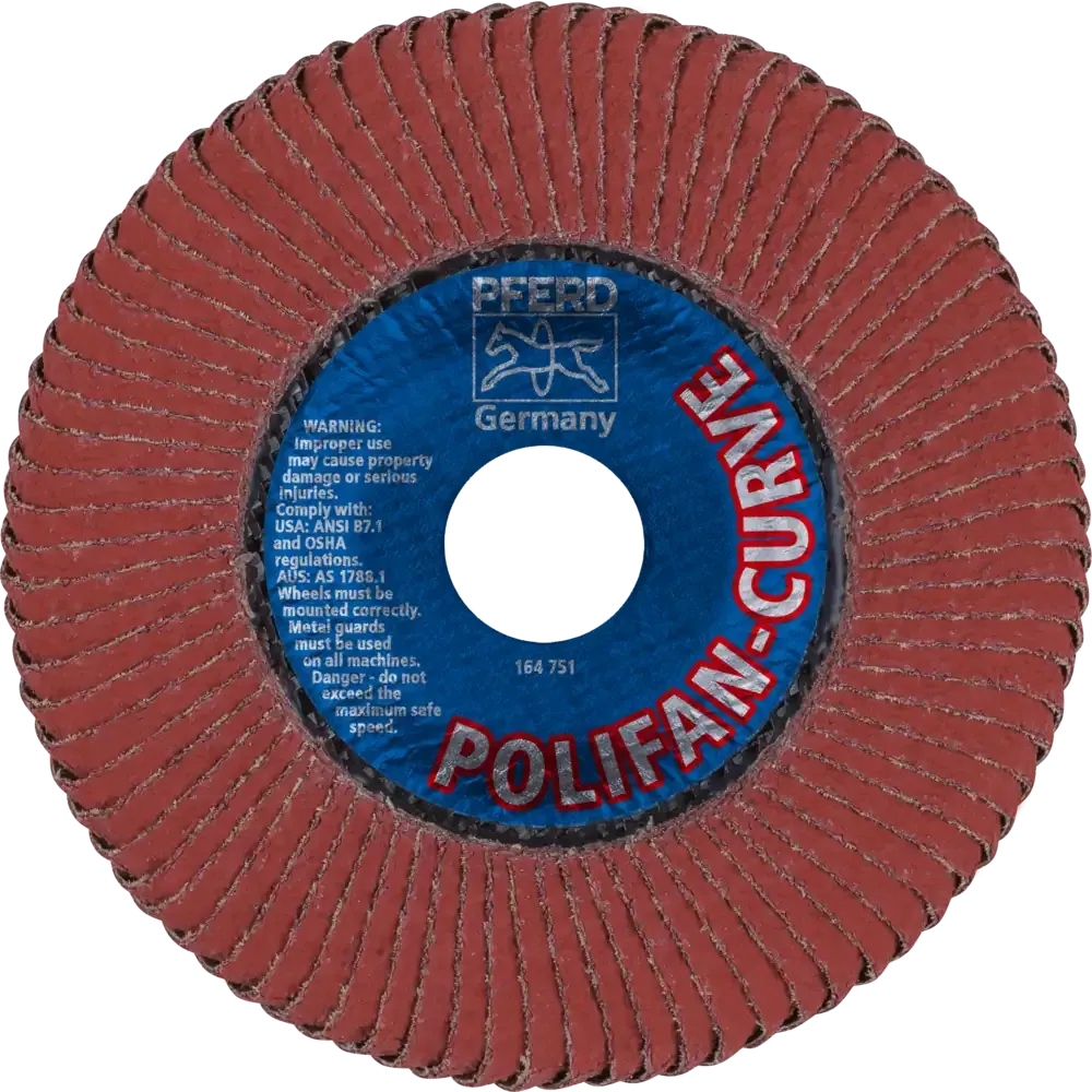 PFERD POLIFAN CURVE Fächerscheibe PFR 125x22,23mm Breite L A40