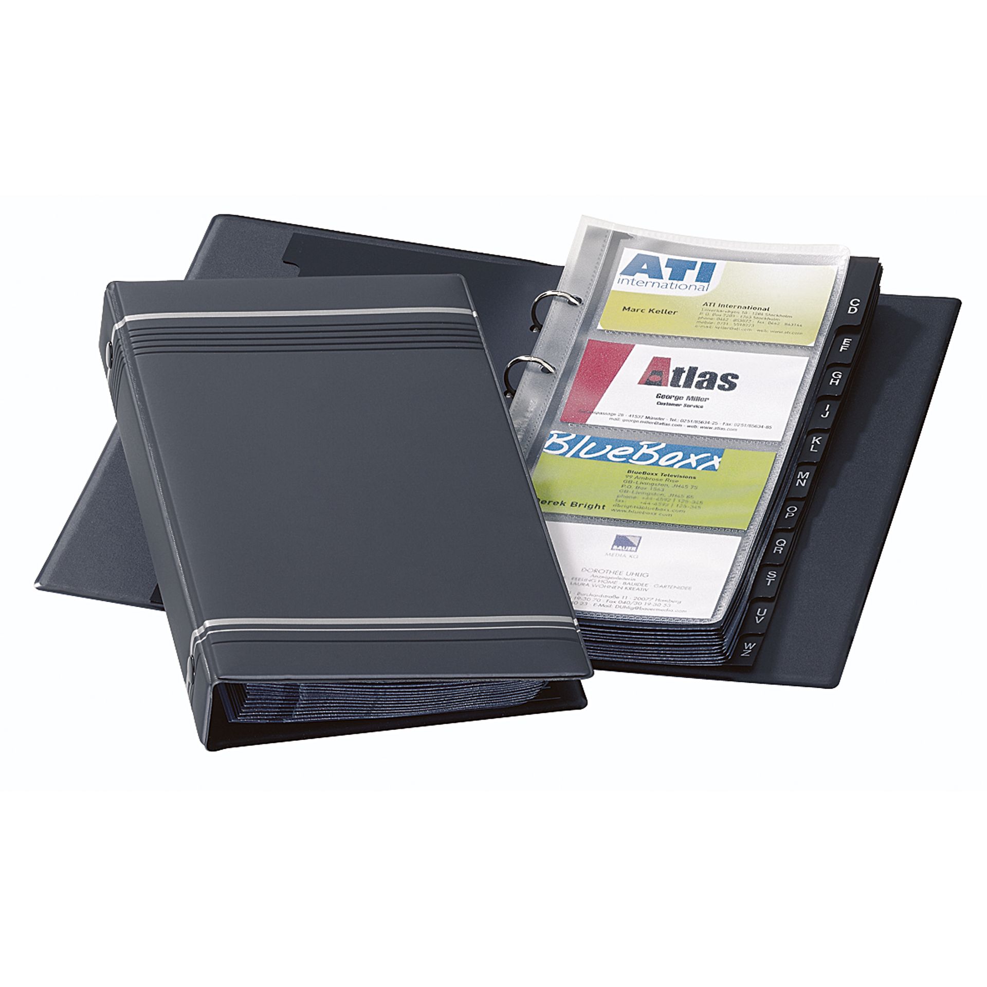 Visitenkarten-Ringbuch VISIFIX max. 200Karten sw