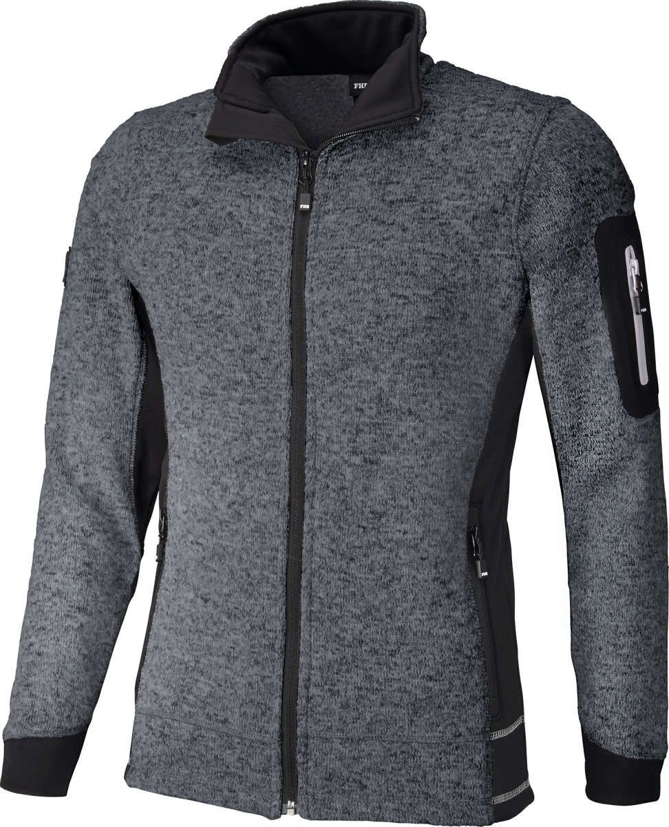Strick-Fleece-Jacke Christoph, anthrazit- schwarz, Gr.2XL