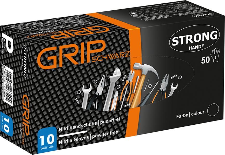 Einweghandschuh Grip,Nitril,ungepudert, orange,Gr.10, Box=50 Stück
