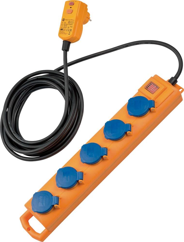 Steckdosenleiste 5-fach H07RN-F3G1,5 5m Super-Solid SL 554 DE FI Brennenstuhl