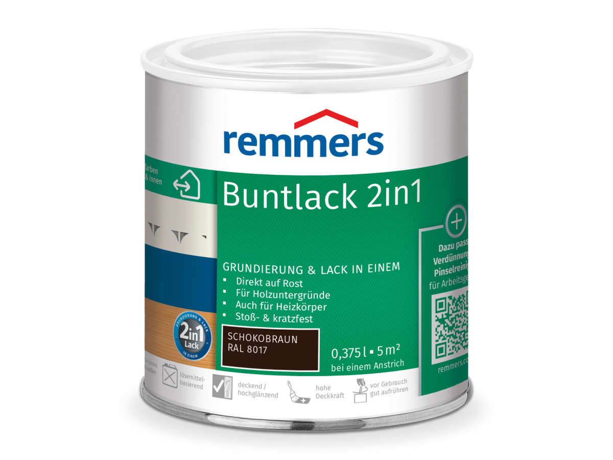 Buntlack 2in1 schokobraun (RAL 8017) 0.375 l