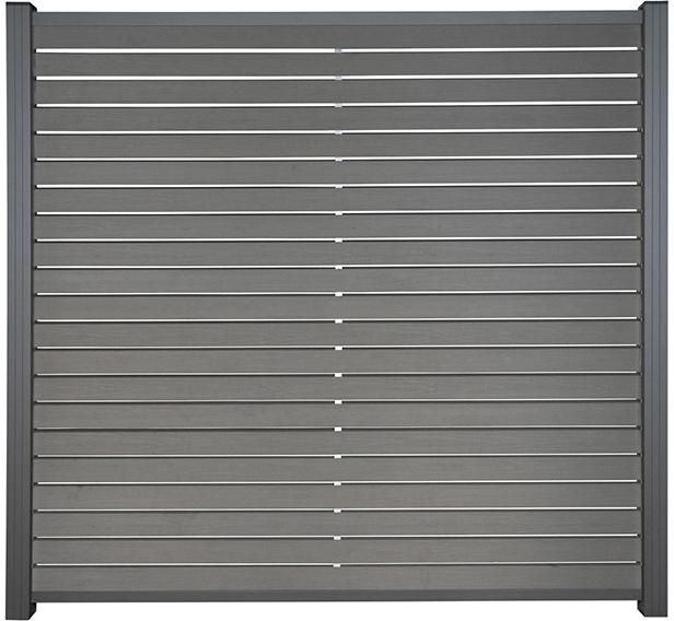 HANÖ-Serie SCHIEFER 21 Lamellen Holzstruktur BPC-Rhombus-Steckzaun 20 x 75/68 x 1793 mm