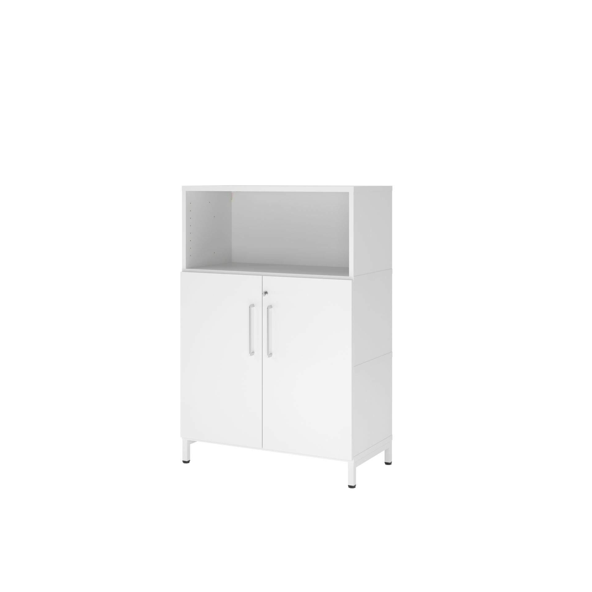 Regal FlexWall VFW38T2KU B800xT400xH1180 mm 2 OH 2 Türen m.Sockel weiß/weiß