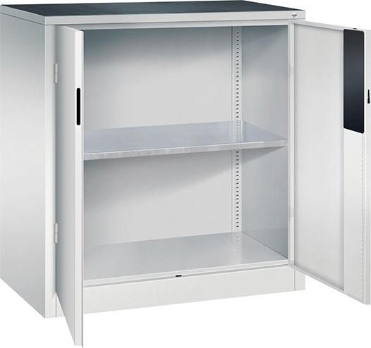 Schwerlastschrank m.TürenB930xT500xH1000 mm RAL 7035, 1 Fachboden Tragkraft 110kg CP