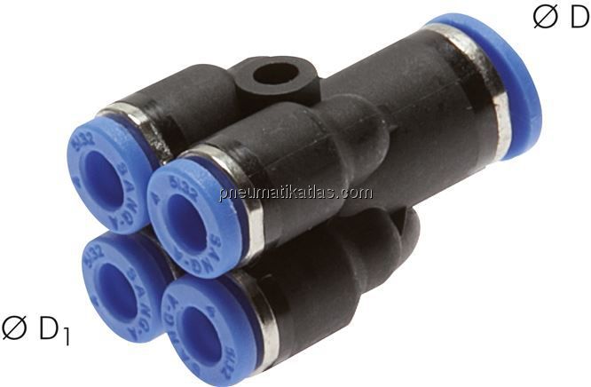 Steckanschluss-Mehrfachvert. 6mm-4mm, IQS-Standard