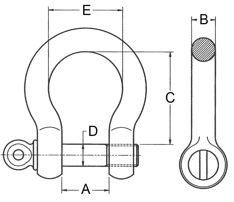McBULL® Schäkel, hochfest, geschweift, Augbolzen, 1/4", 0,5 t