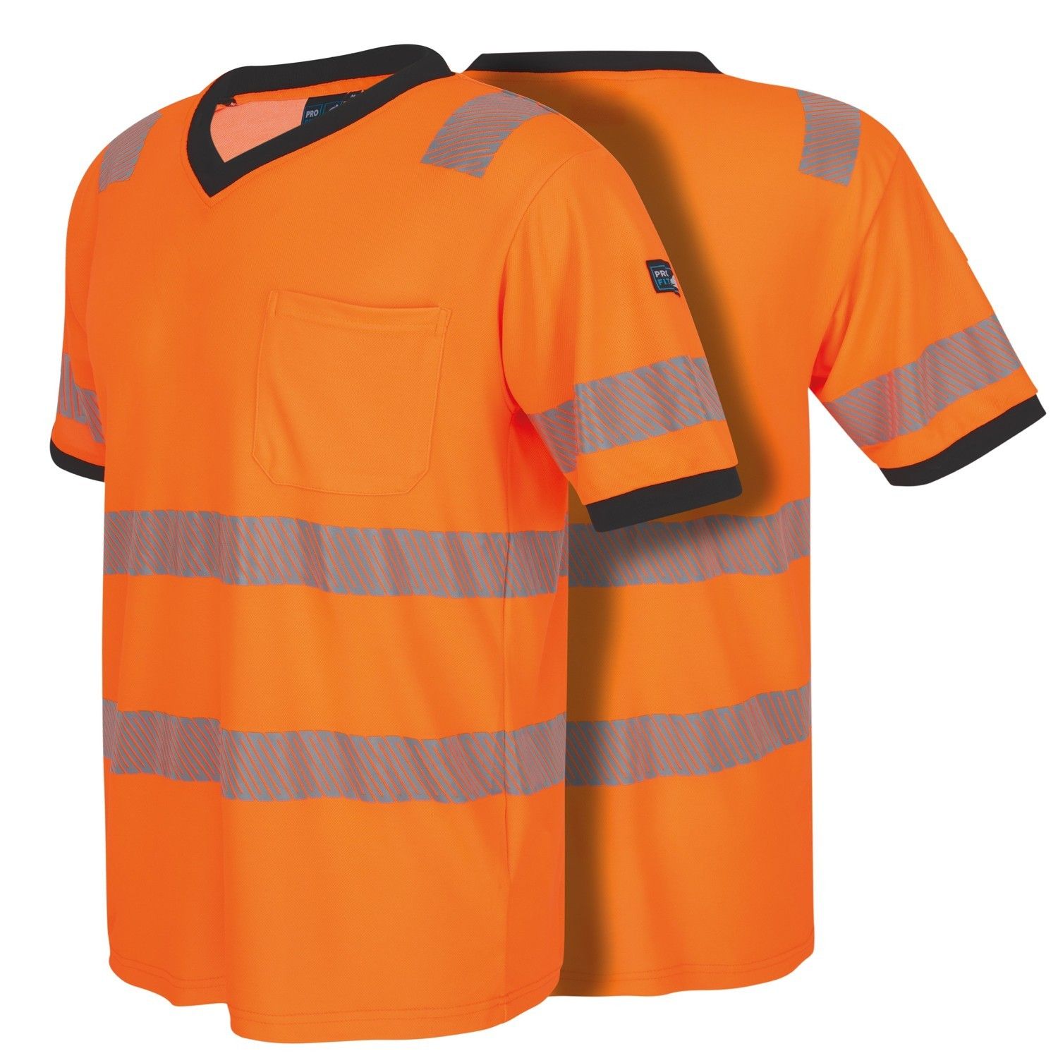 WARNSCHUTZ T-SHIRT mit UV-Schutz, neonorange, Gr. S