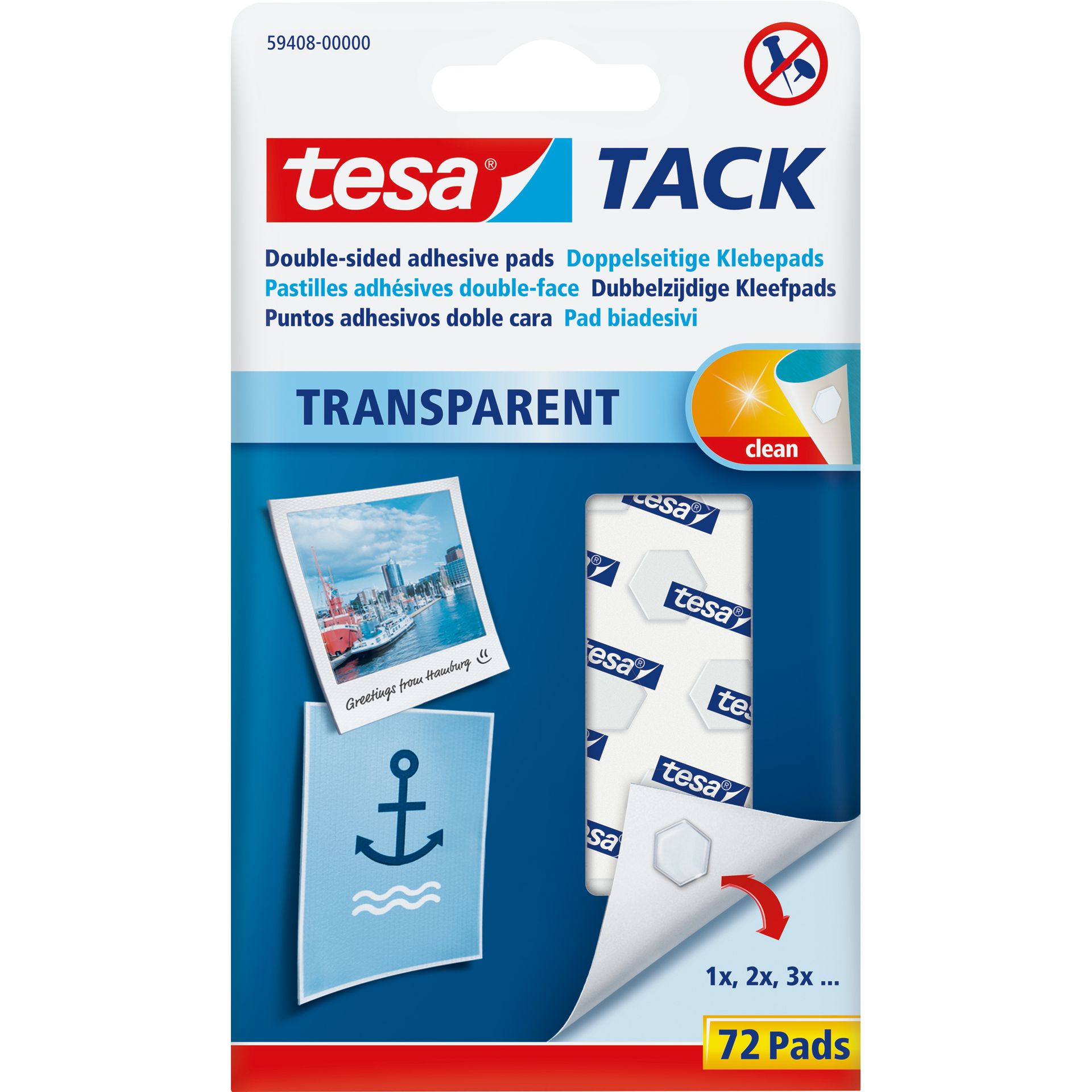 Klebepad Tack 10x10mm transparent 72 St./Pack.