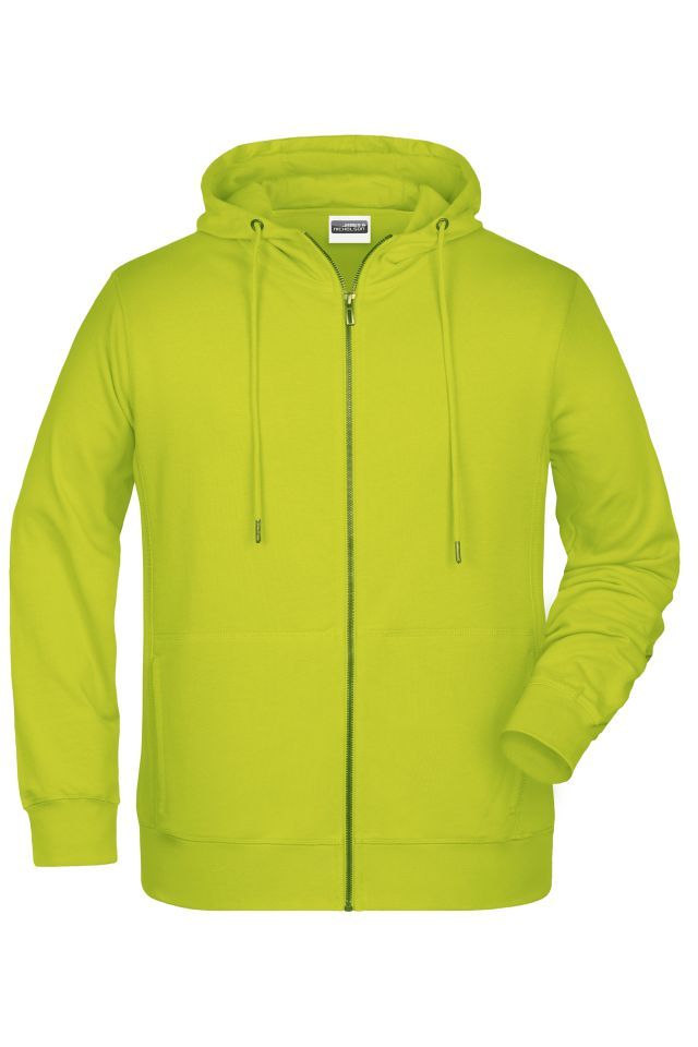 Men's Zip Hoody Sweatjacke mit Kapuze und Reißverschluss gelb, Gr. S