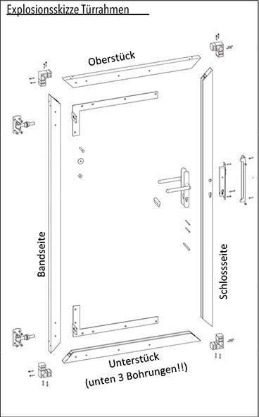 Aluminium Torrahmen 90x173cm oh. Füllung inkl. Beschlägen, Schlossfür Steckzaunserien