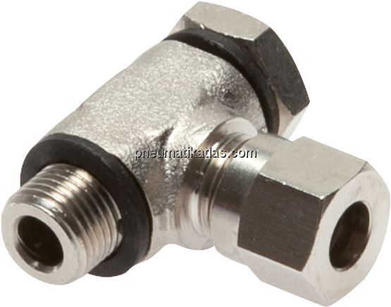 Winkel-Schwenkverschraubung G 1/8"-6 LL (M10x1), Messing vernickelt