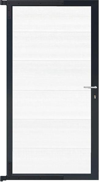 ELZE-Tor-Komplettset 90 x 173 cm, Füllung weißRahmen anthrazit