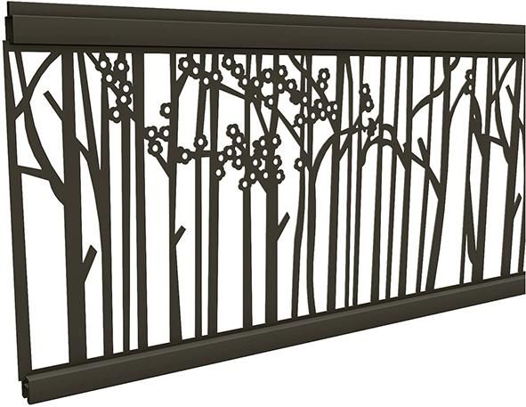 Gitterfüllung Bambus ANTHRAZIT, Aluminium 20 x 280 x 1800 mm