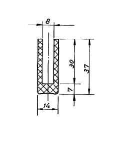Gummi-U-Profilschnur, schwarz, EPDM,