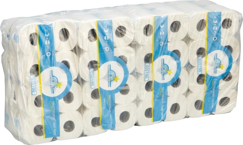 Toilettenpapier Tissue 3 lagig naturw. 64 Rollen